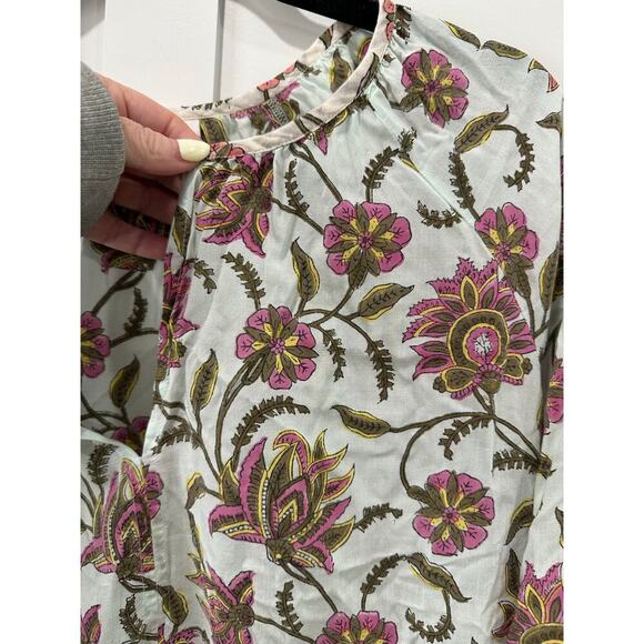 Roller Rabbit Adrianna Asian Floral Peasant Style Top Size M - Picture 3 of 4